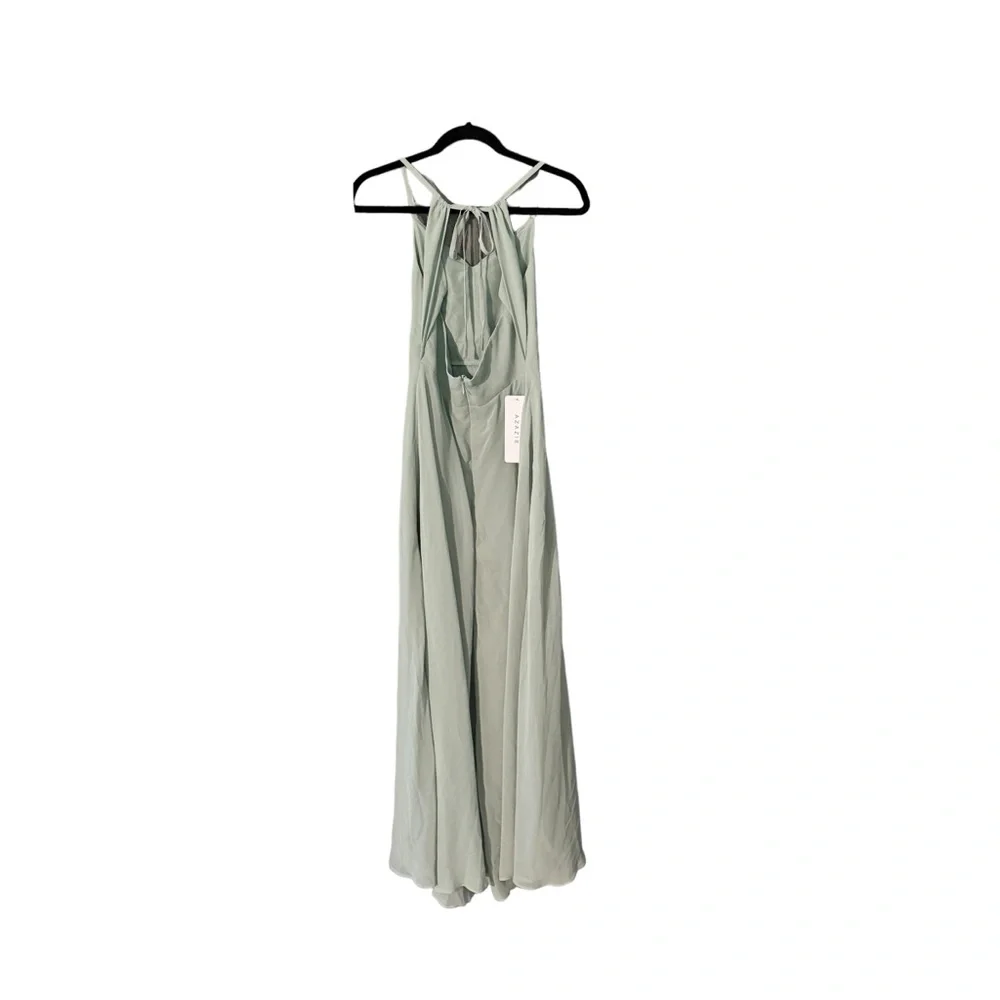 AZAZIE AVELINA Agave Flowy V-Neck Pleated Chiffon Dress Size J14 NWT - Picture 4 of 7